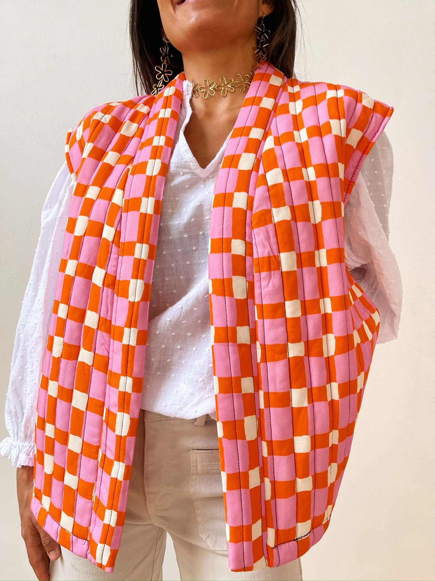 Fashion Round Neck Women's Color Matching Vest