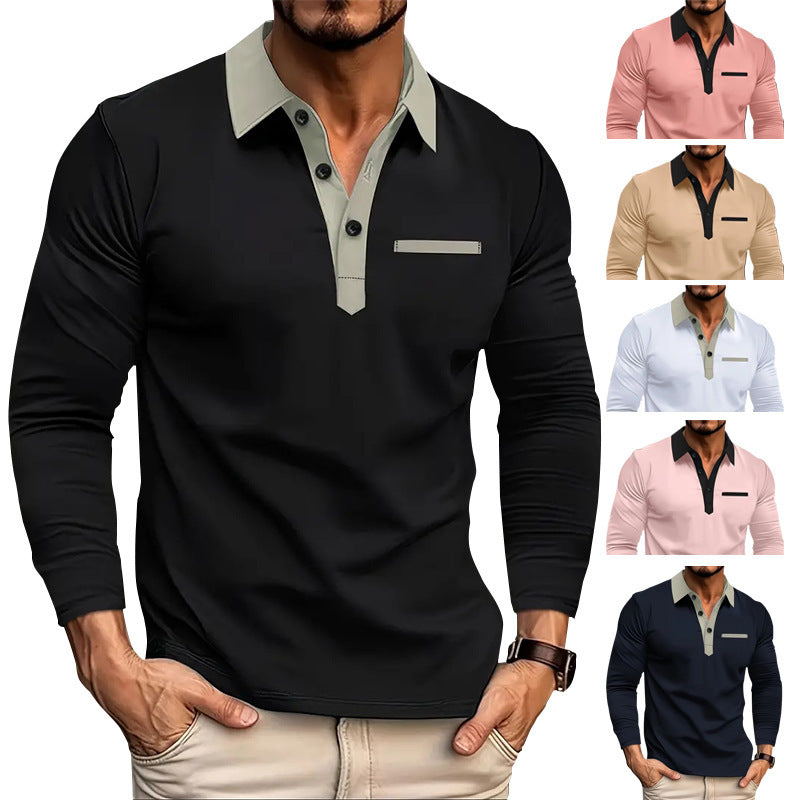 Stitching Long Sleeve Fashion Slim Fit