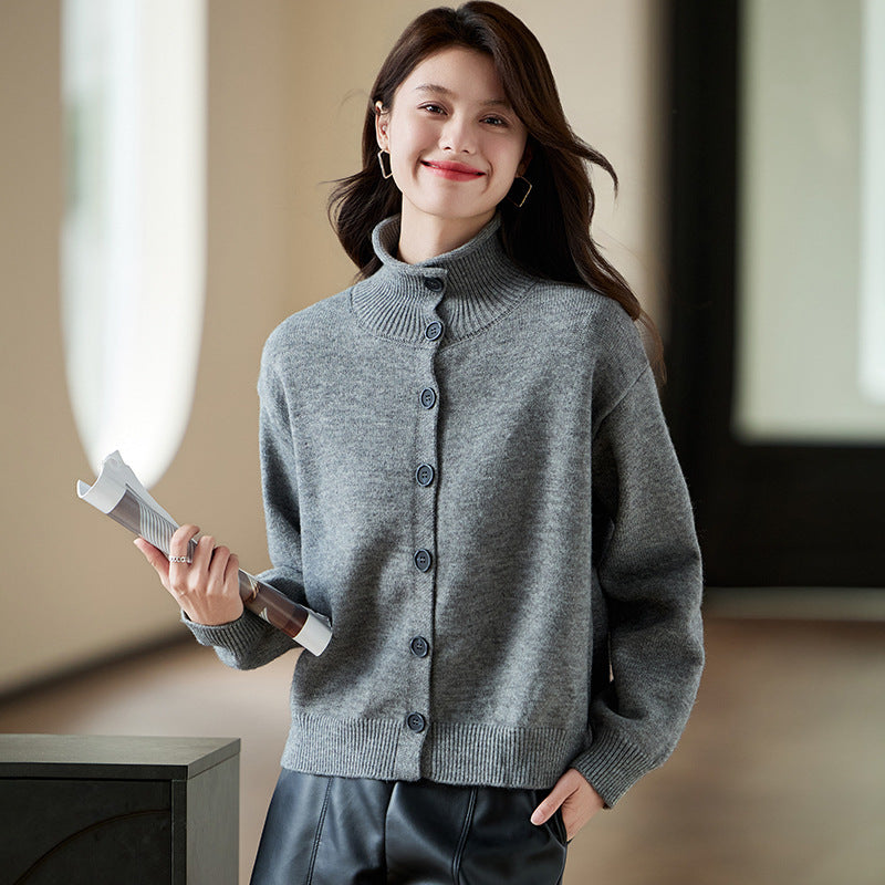 Design Sense Niche Knitted Cardigan Women's Loose And Idle Wool