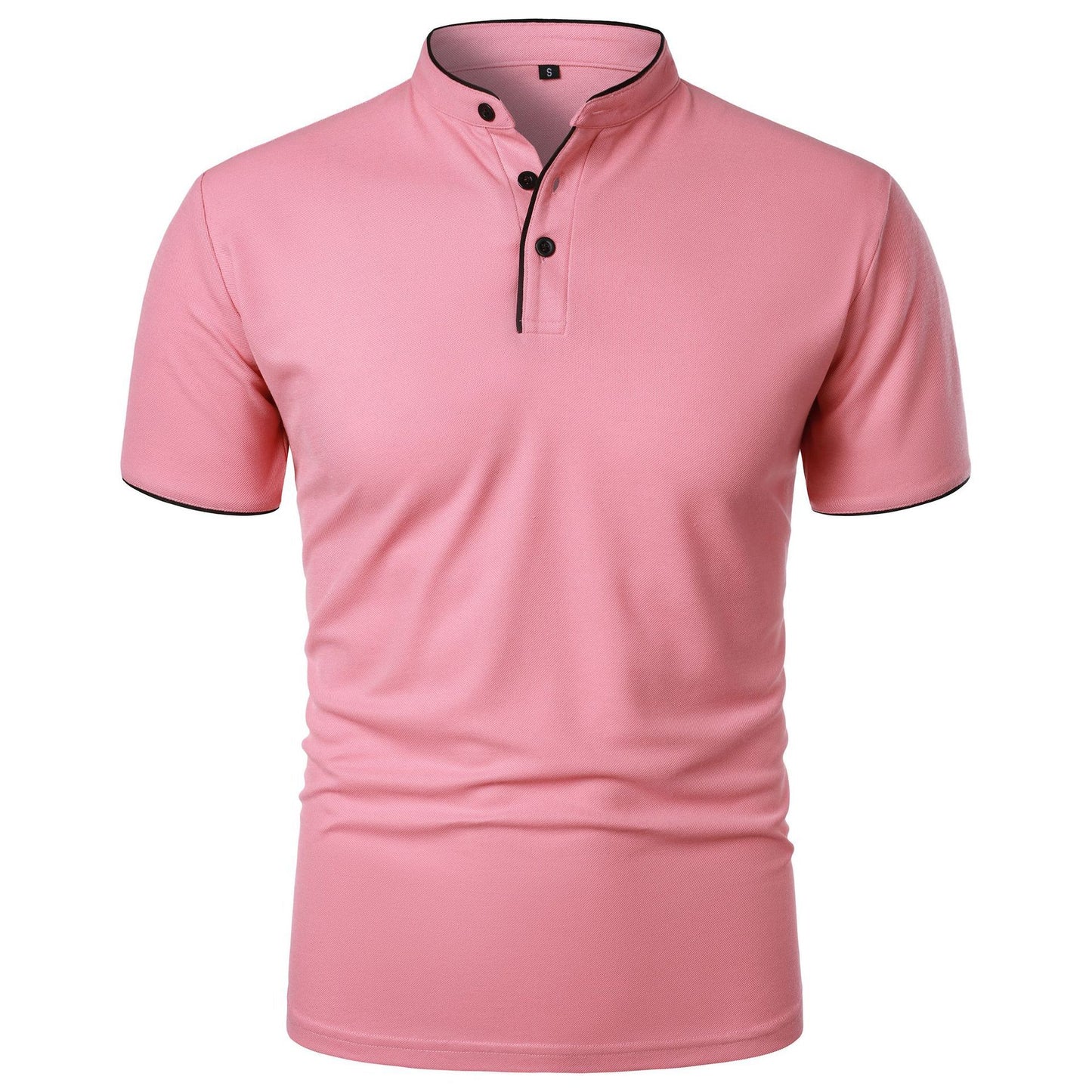 Men's Summer Solid Color Top Popular Short Sleeve Slim Fit European And American Short Sleeve