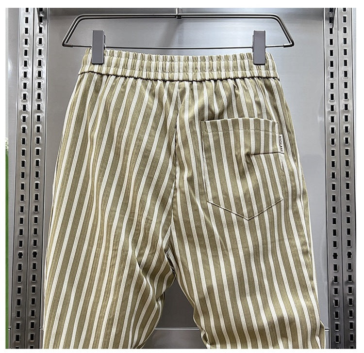 Men's Striped Pants Summer Thin Casual Slim Fit