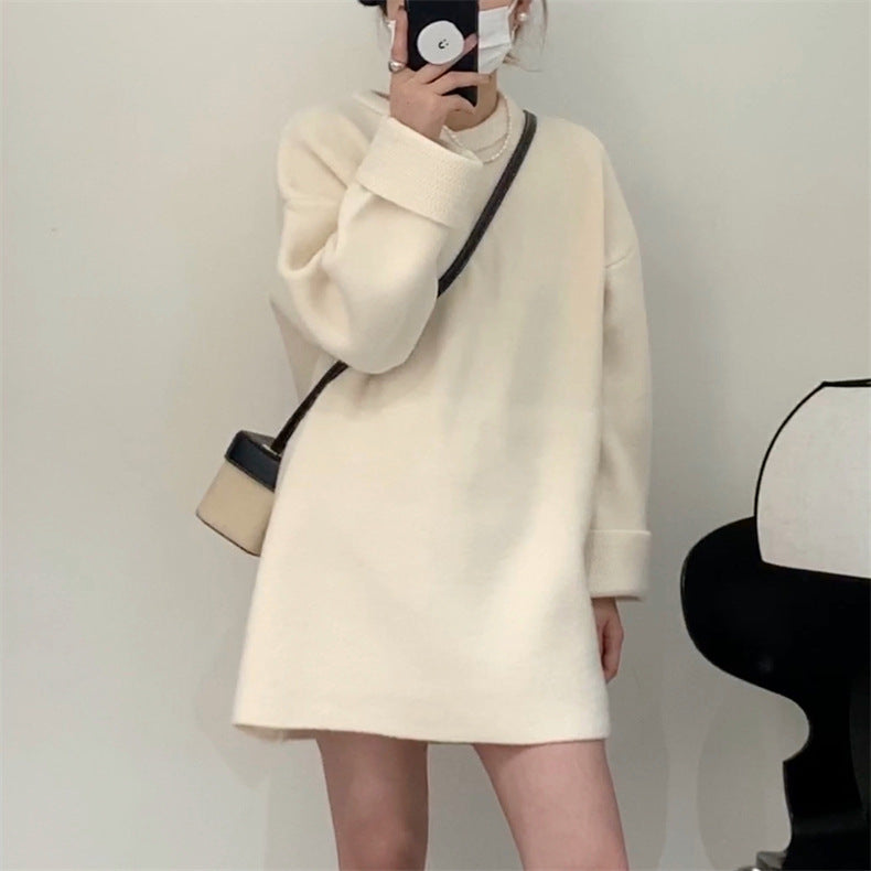 Medium Length Loose Thick Pullover Soft Glutinous Bottoming Sweater