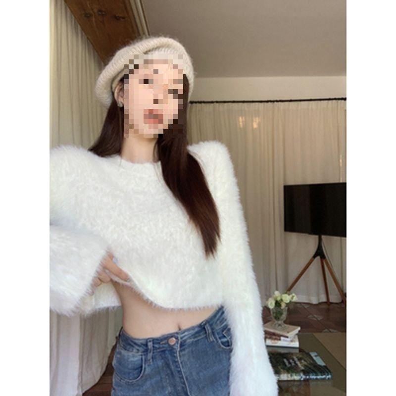 Idle Style Soft Glutinous Mink Sweater Women