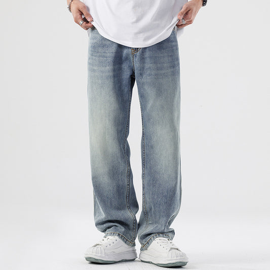 Men's Casual All-matching Baggy Straight Trousers