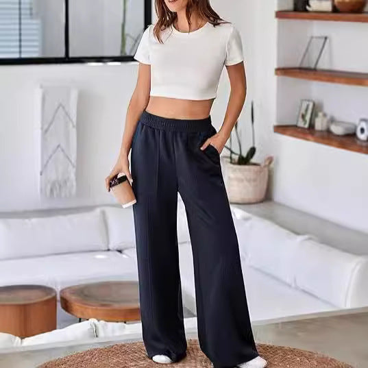 Women's High Waist Loose Wide Legs Trousers