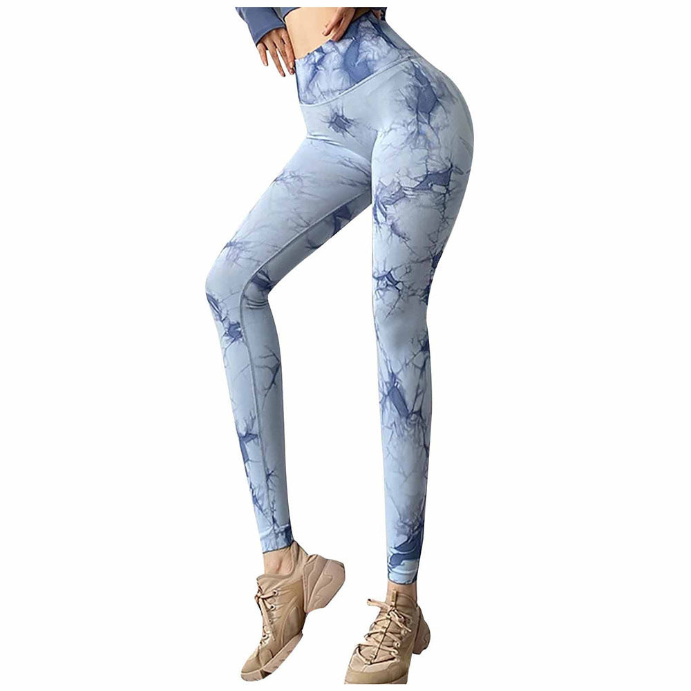 New Tie-dye Printed High Elastic Tight Sports Pants