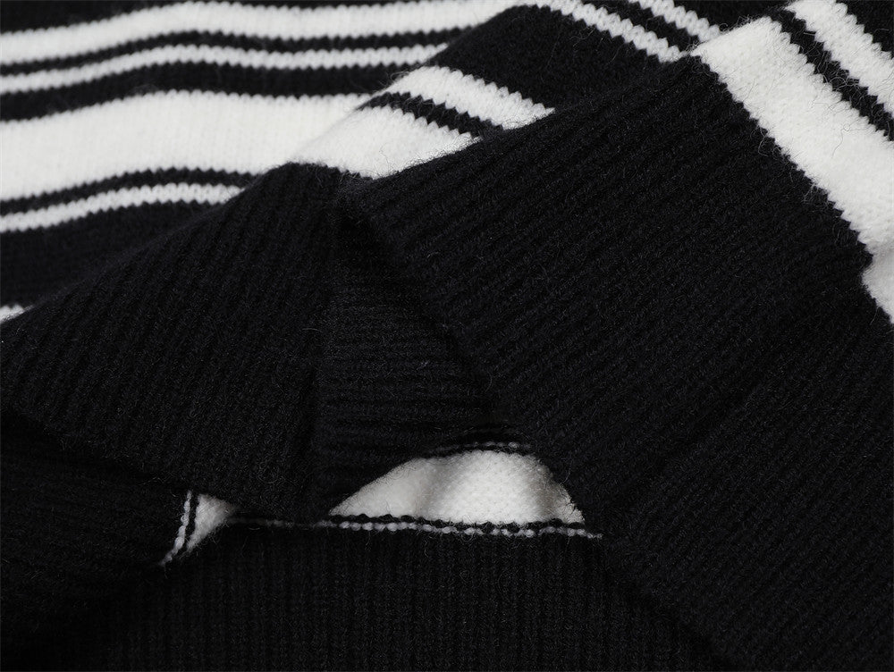 Loose Striped Pullover Sweater For Men